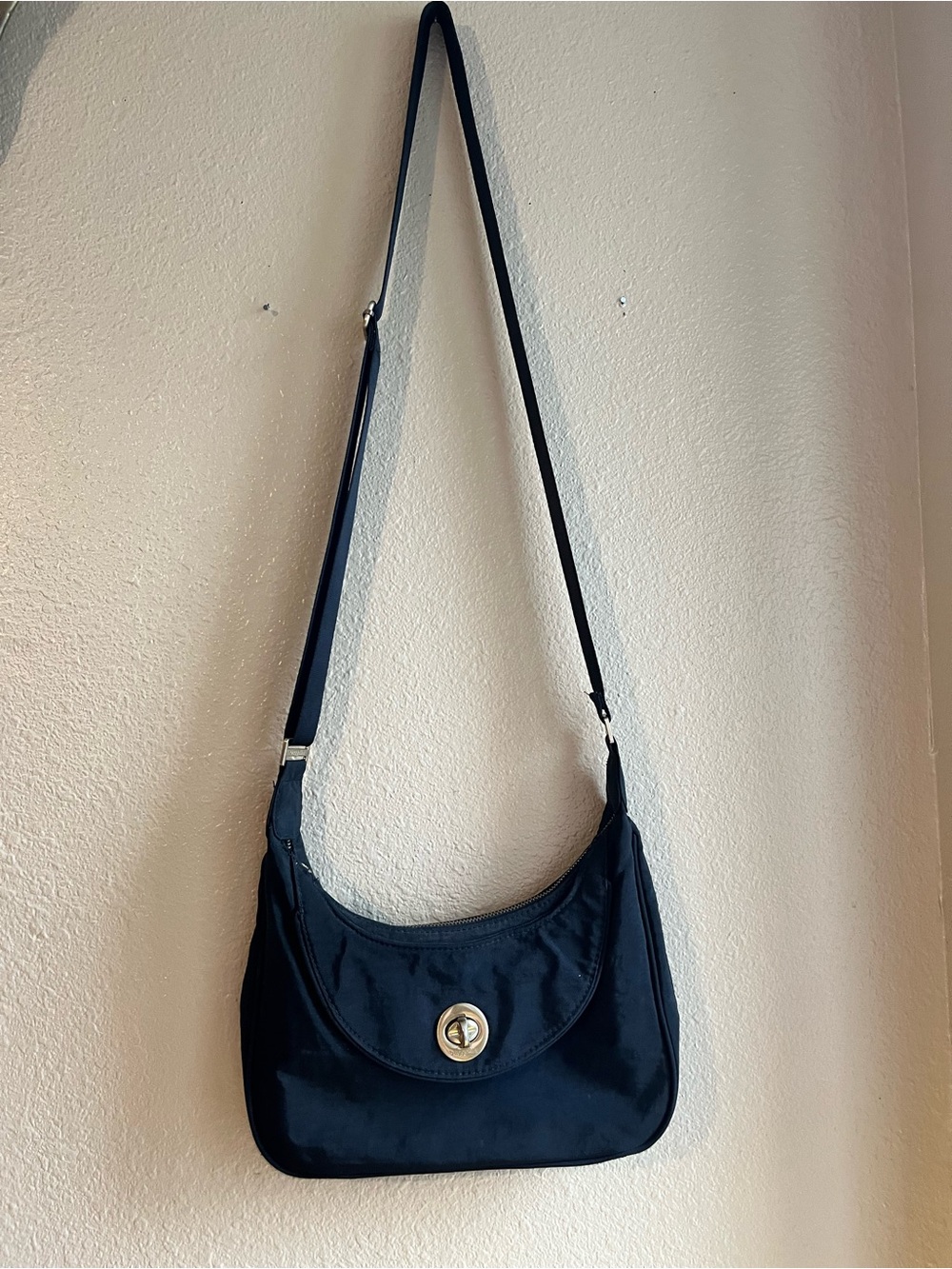 Classic Black Oslo Small Hobo with Gold Turn-Lock
